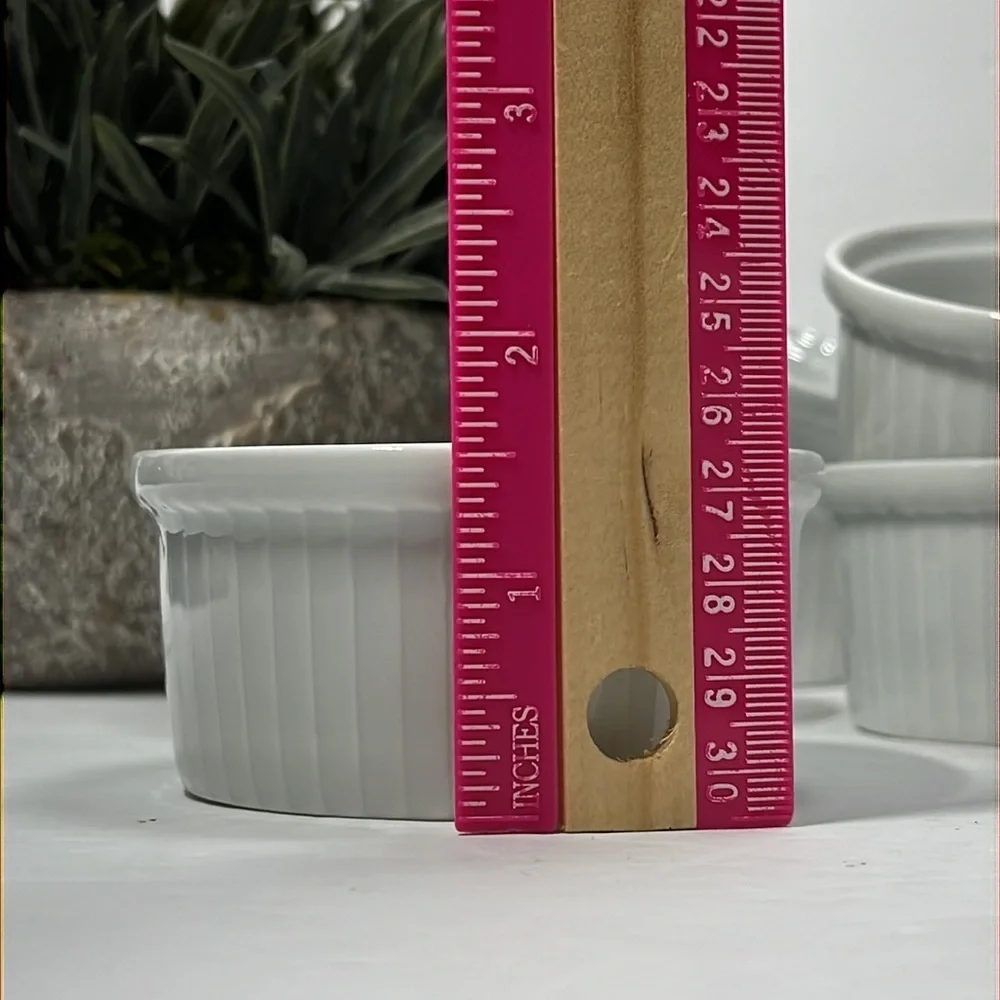 Pillivuyt White Classic Pleated Ramekin 5 oz Set of Six 1.5” x 3” France‎